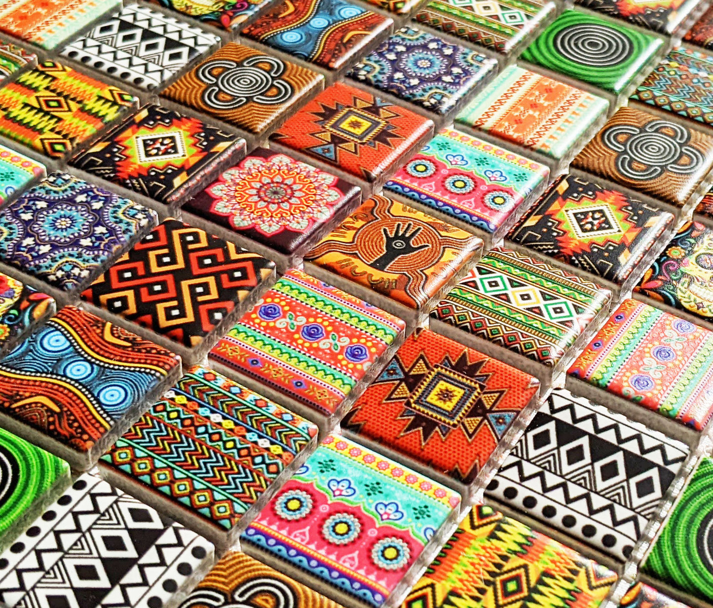 Ethnic Moroccan African Indian Aboriginal Mosaic Wall Tile