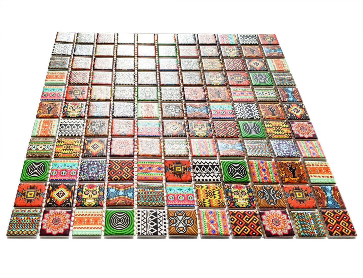 Ethnic Moroccan African Indian Aboriginal Mosaic Wall Tile
