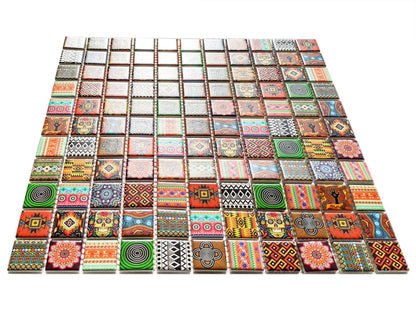 Ethnic Moroccan African Indian Aboriginal Mosaic Wall Tile