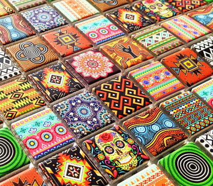 Ethnic Moroccan African Indian Aboriginal Mosaic Wall Tile