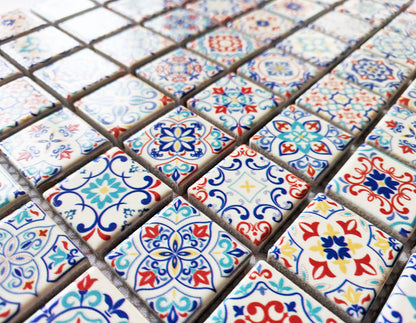 Classic Moroccan Multi Colour Square Mosaic Wall Tile