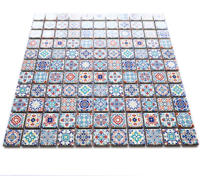 Classic Moroccan Multi Colour Square Mosaic Wall Tile
