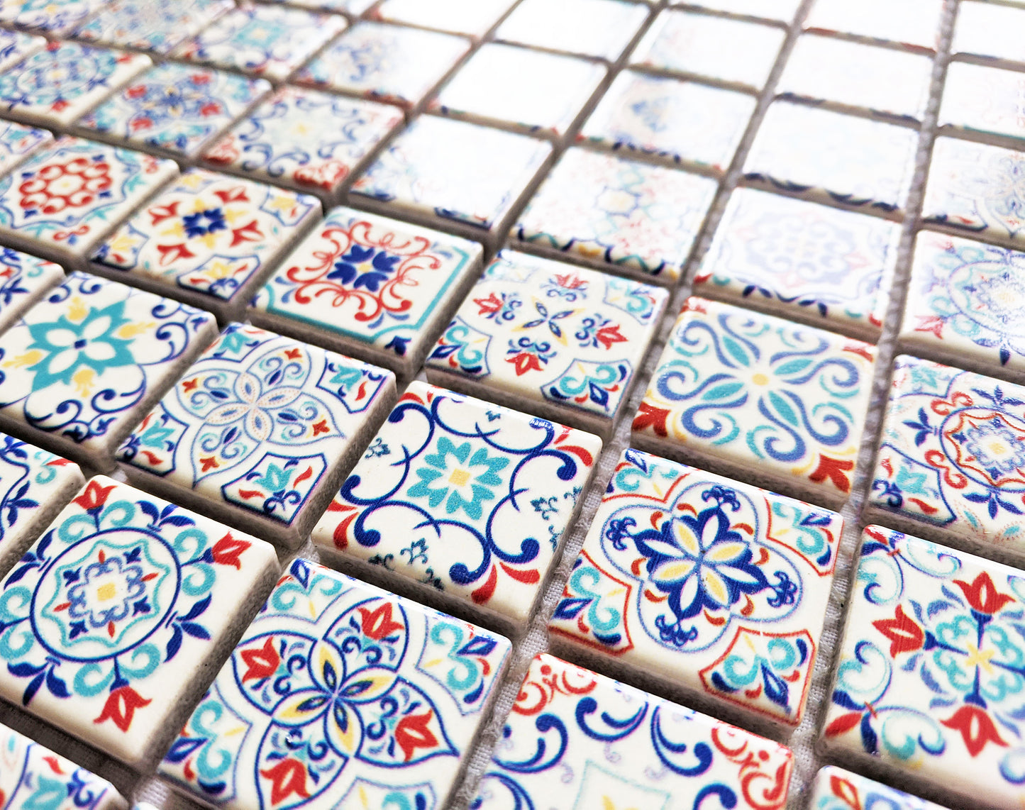 Classic Moroccan Multi Colour Square Mosaic Wall Tile