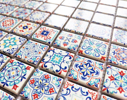 Classic Moroccan Multi Colour Square Mosaic Wall Tile
