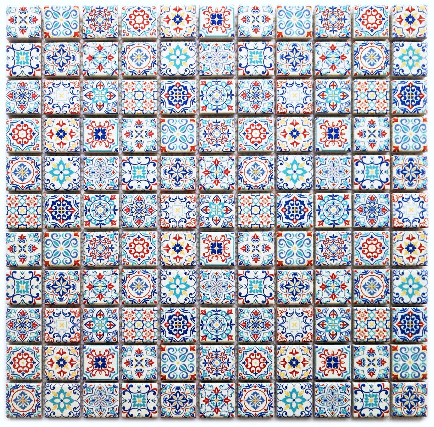 Classic Moroccan Multi Colour Square Mosaic Wall Tile