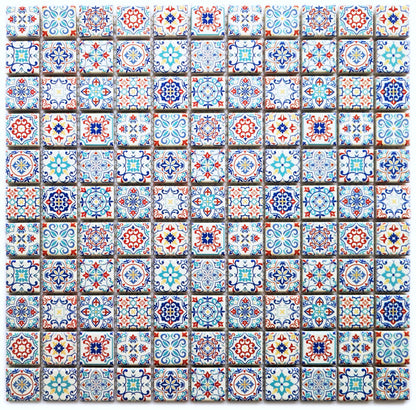 Classic Moroccan Multi Colour Square Mosaic Wall Tile